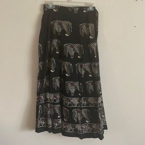 Unique one size fits all wrap around skirt with funky elephants
